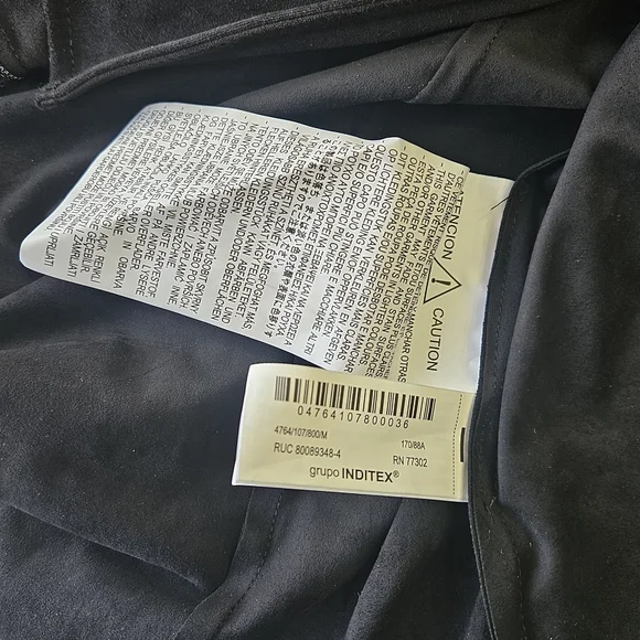 Zara Women Black Collared Long Sleeve Viscose Blazer Drawstring 90s Size M - Picture 9 of 10